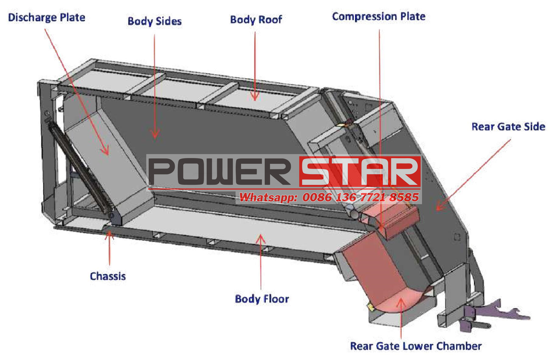 Isuzu rear loader truck component