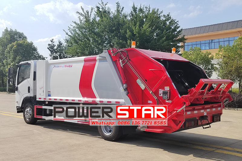 Isuzu side load garbage truck