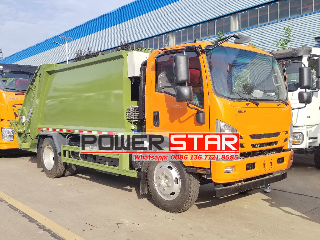 Isuzu ELF 700P rear loader compactor truck