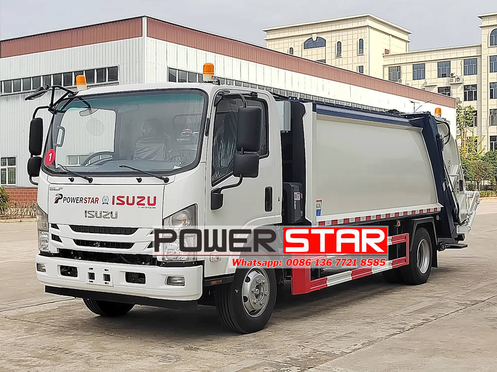 Isuzu rear loader garbage truck