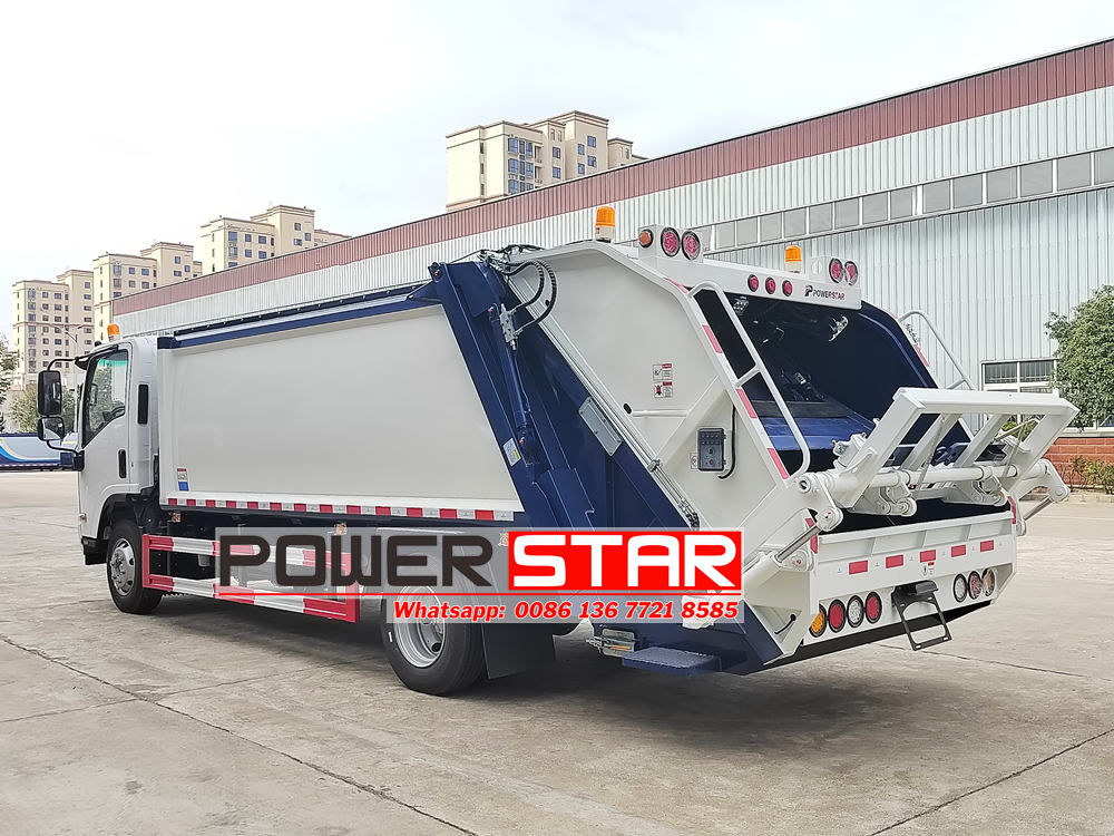 Isuzu side load garbage truck