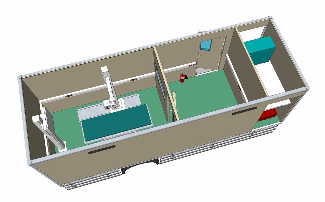 Technical drawing for Philippines ISUZU Mobile Medical Clinic Vehicles