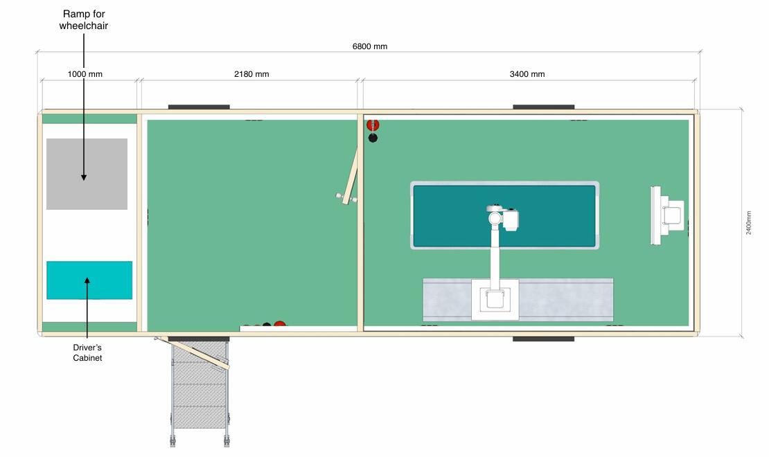 Technical drawing for Philippines ISUZU Mobile Medical Clinic Vehicles