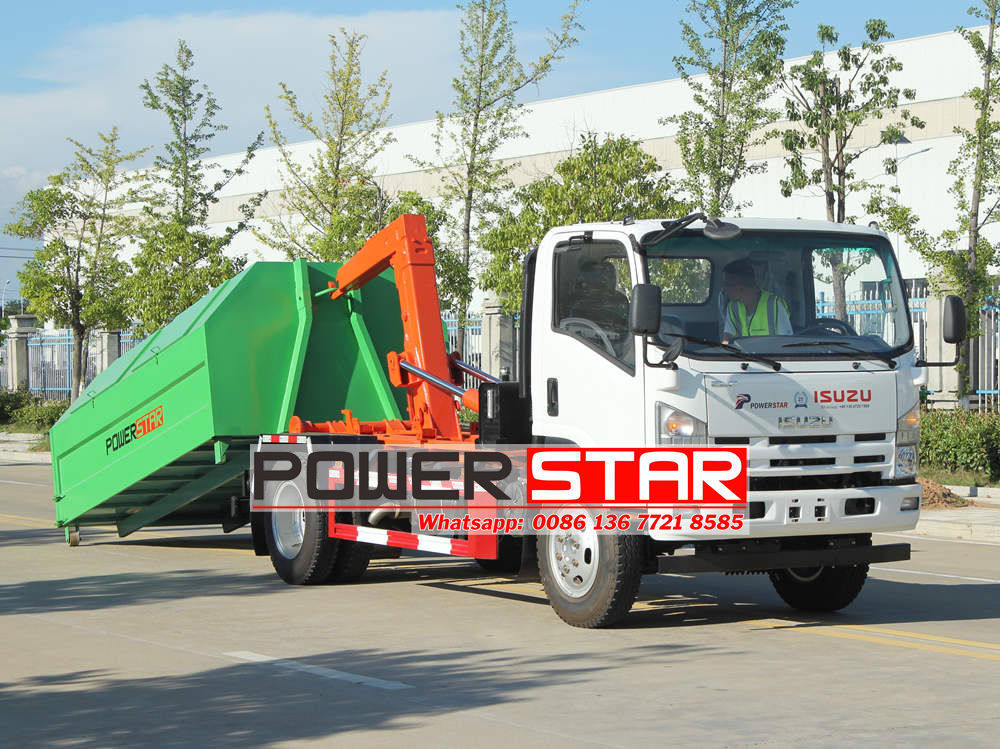Isuzu hook loader garbage truck