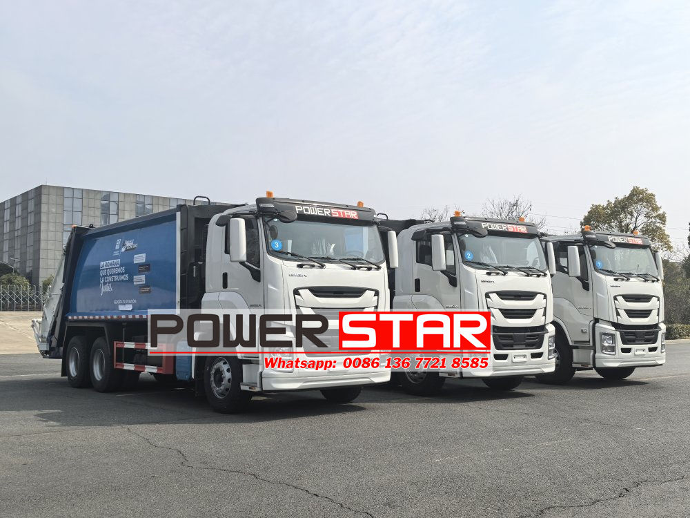 Isuzu rear loader garbage truck