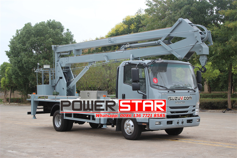 Isuzu 14m aerial platform with manlifter