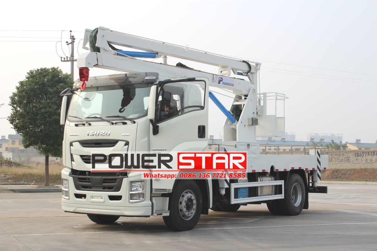 Telescoping bucket trucks by Isuzu