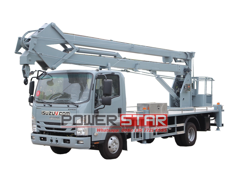 Isuzu 14m aerial platform with manlifter 