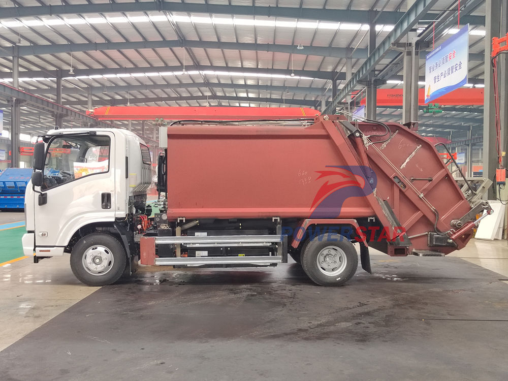 Isuzu EV rear load dumpster truck