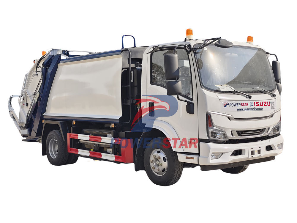 Isuzu EVM600 electric trash compactor truck