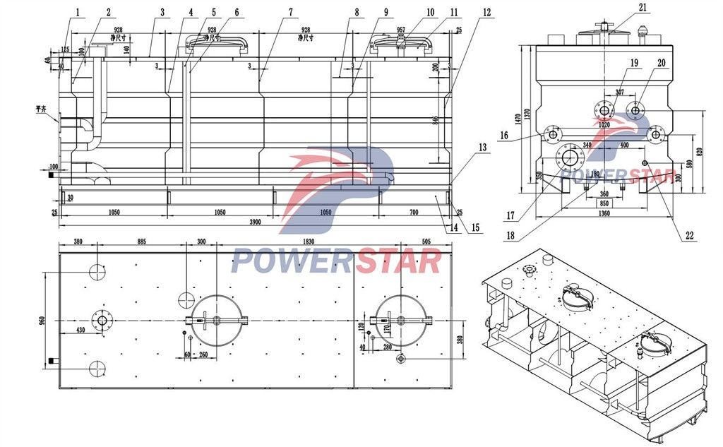 Isuzu fire truck tanker design