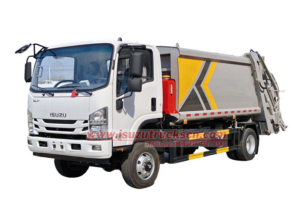 Isuzu side load garbage truck