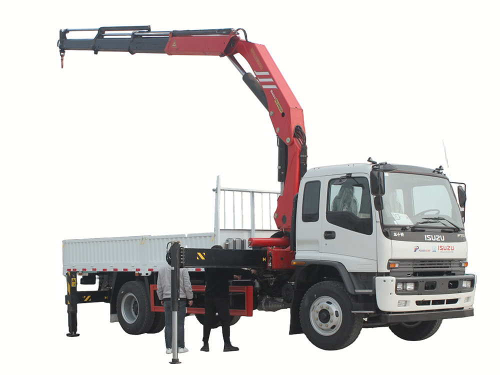Isuzu truck mounted folding arm crane