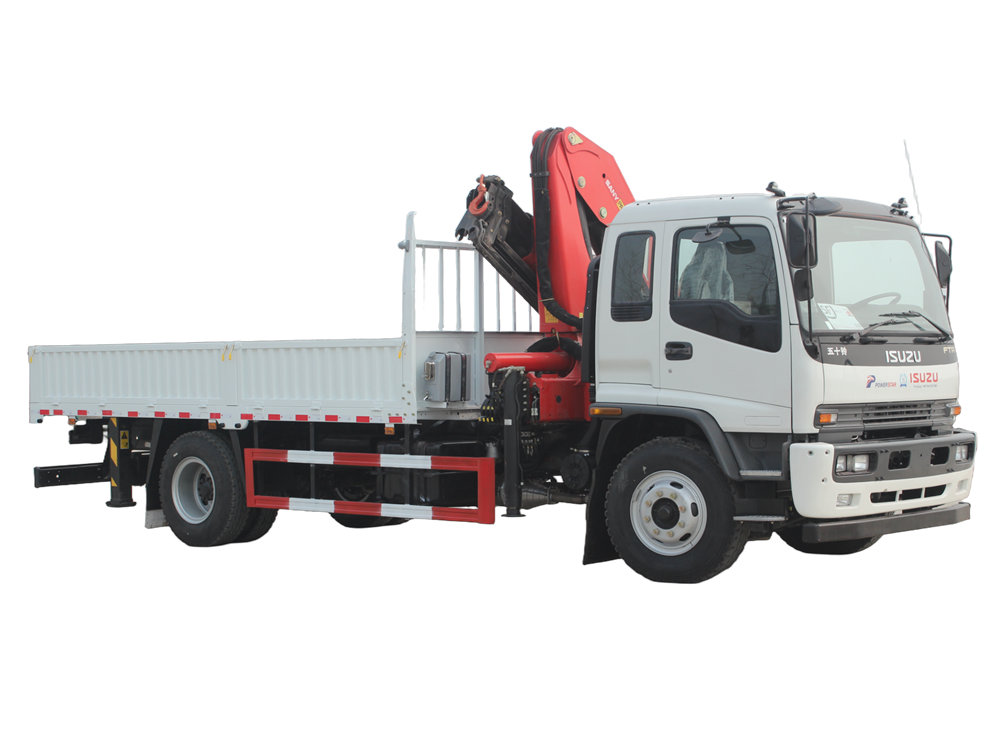 Isuzu folding boom crane