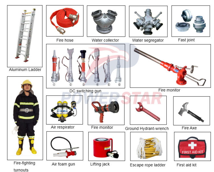 Fire equipment for 6HK1 engine Isuzu foam fire pumper truck