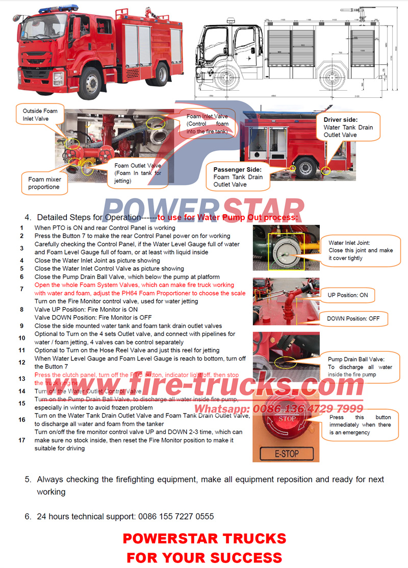 isuzu 4000 liters water foam fire fighting truck