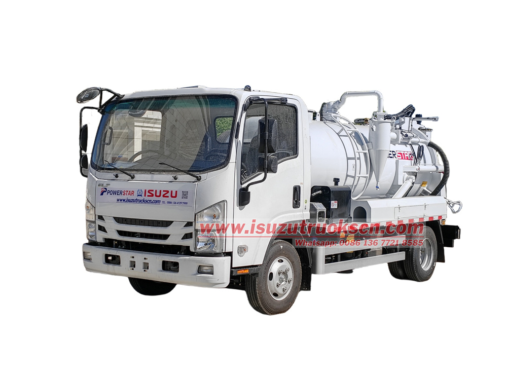 Isuuz KV100 4cbm combined vacuum jetting truck