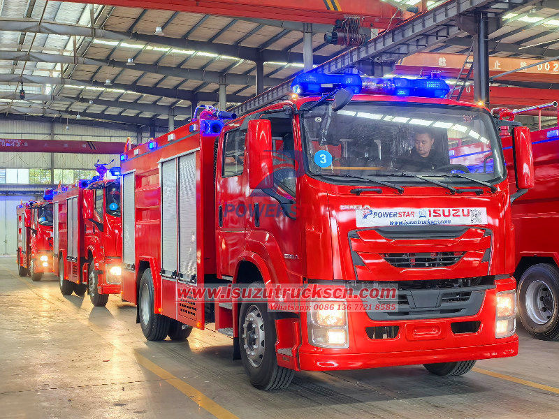 Isuzu fire engine ready for shipment