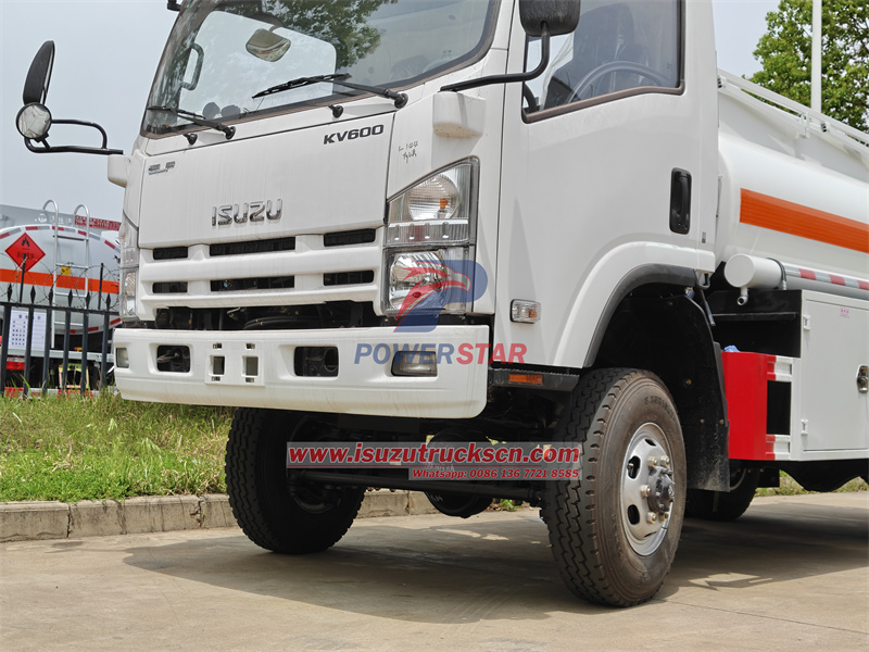 Isuzu fuel tanker truck with 4x4 offroad driving