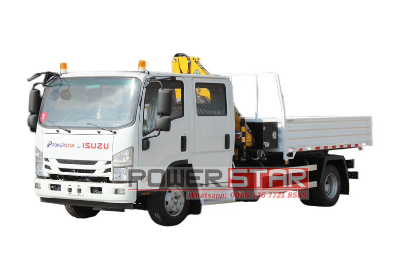 ISUZU NPR tipper truck with crane