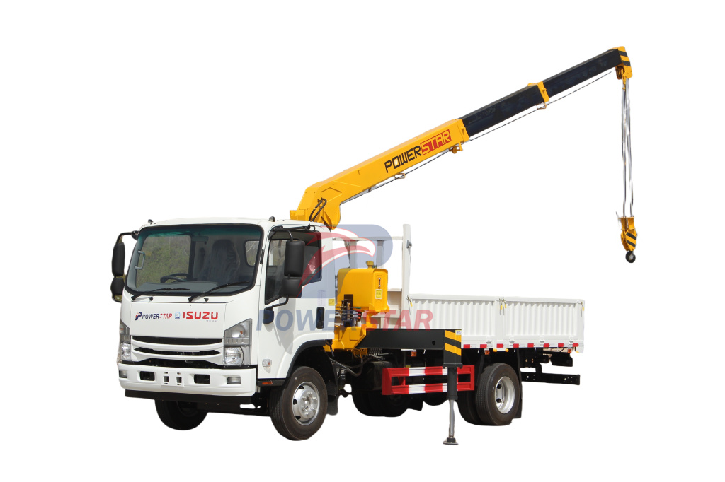 Isuzu NPR Right hand drive Crane cargo truck