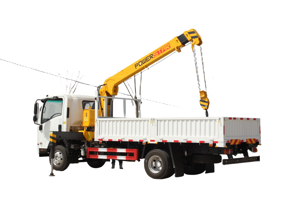 Isuzu NPR Right hand drive Crane cargo truck