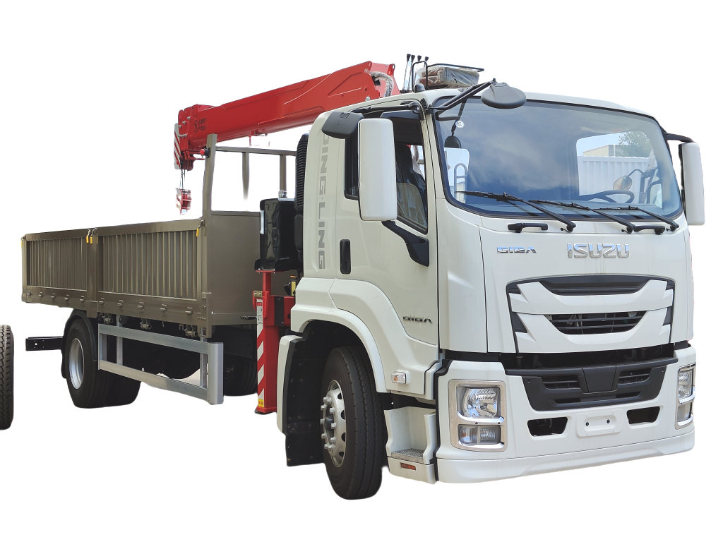 Isuzu crane utility truck