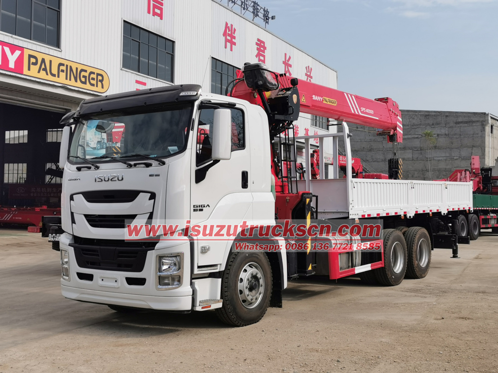Cambodia 16ton Isuzu Giga cargo truck loader crane specifications
