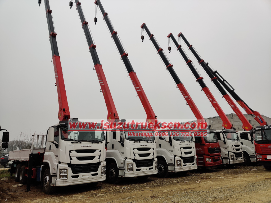 Cambodia 16ton Isuzu Giga cargo truck loader crane specifications