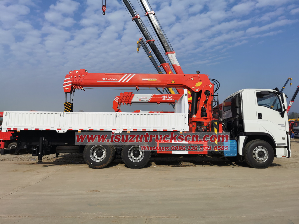 Cambodia 16ton Isuzu Giga cargo truck loader crane specifications