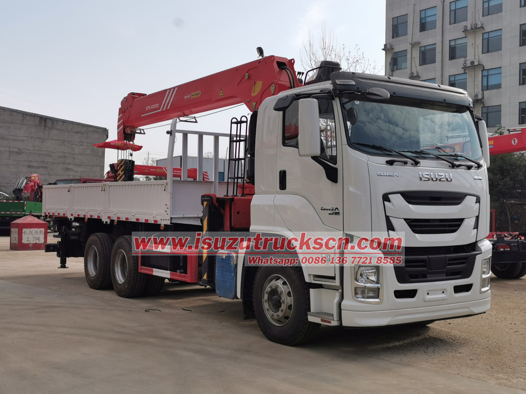 Cambodia 16ton Isuzu Giga cargo truck loader crane specifications