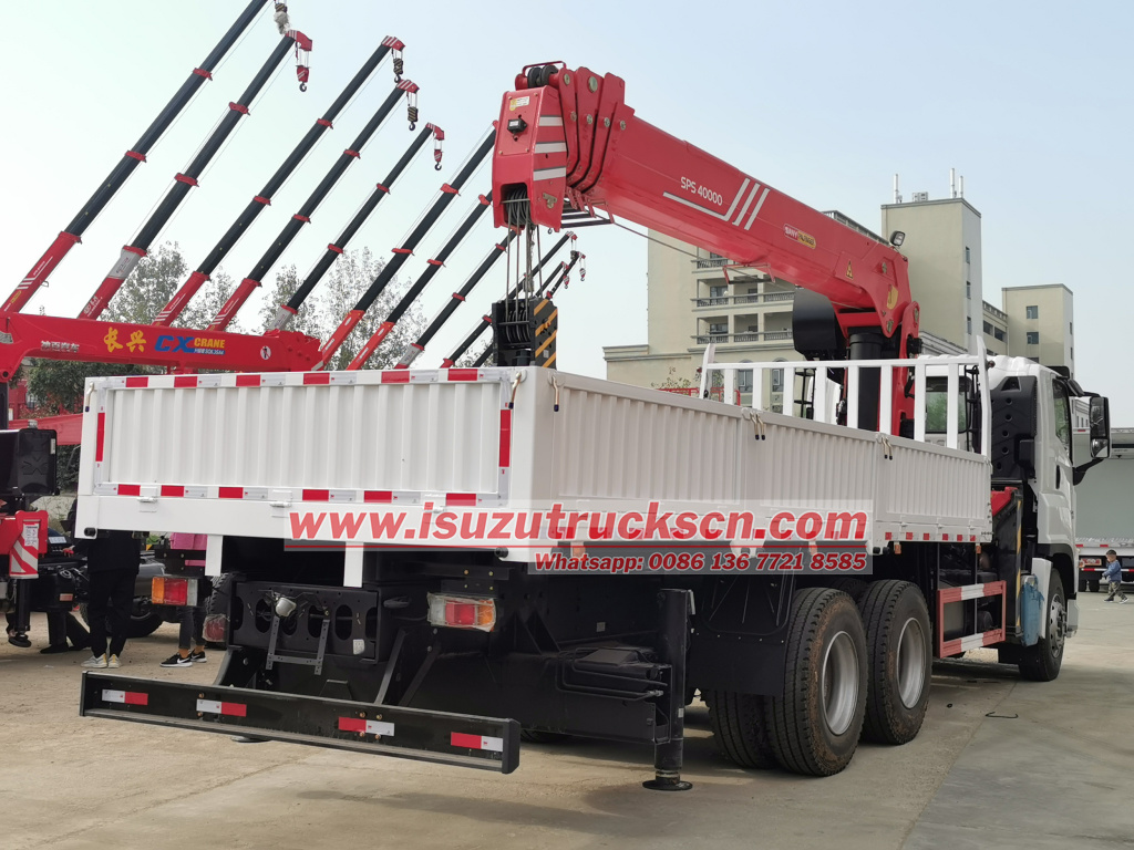 Cambodia 16ton Isuzu Giga cargo truck loader crane specifications