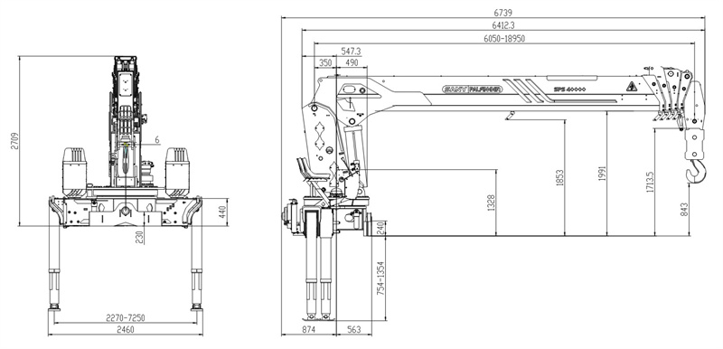 Isuzu crane truck mounted palfinger boom crane