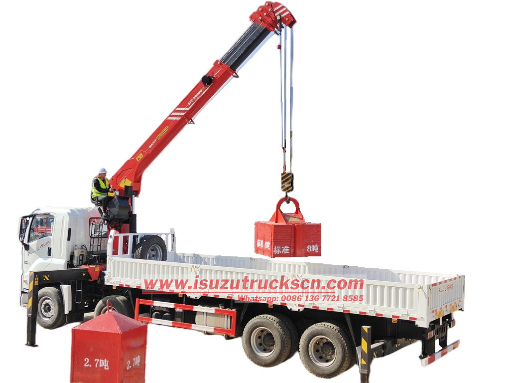 Isuzu 12 wheeler truck mounted palfinger crane