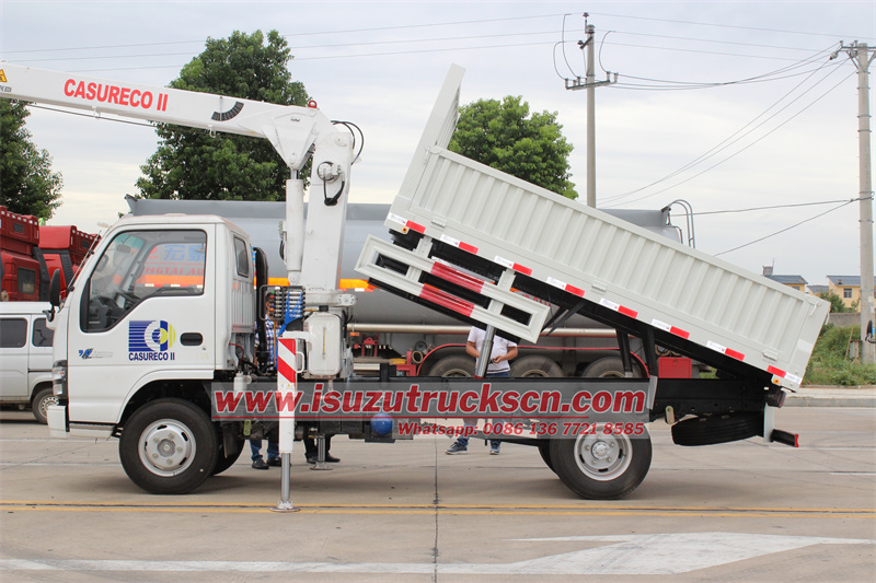 Isuzu lorry crane truck equipped SQS68 straight crane
