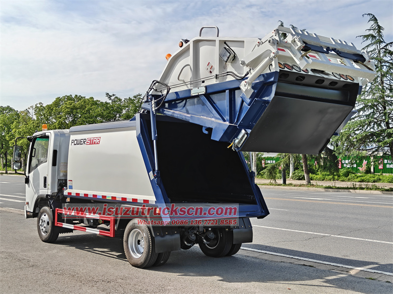 Isuzu ELF 6CBM light truck mounted garbage compactor