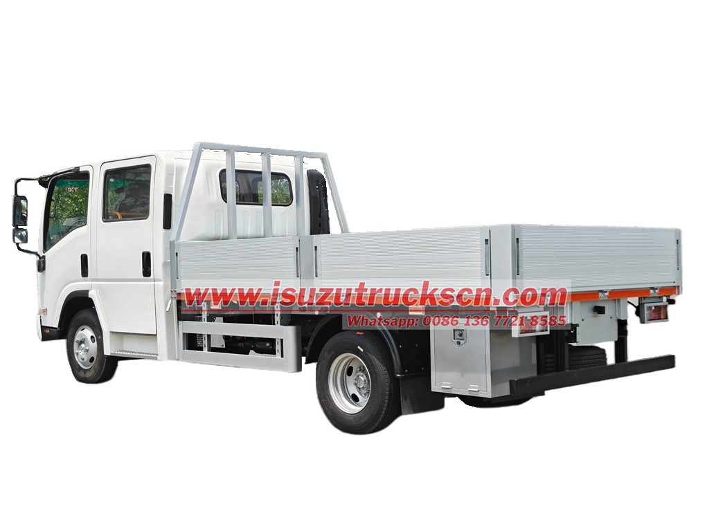 Isuzu double cabin aluminum dropside cargo truck