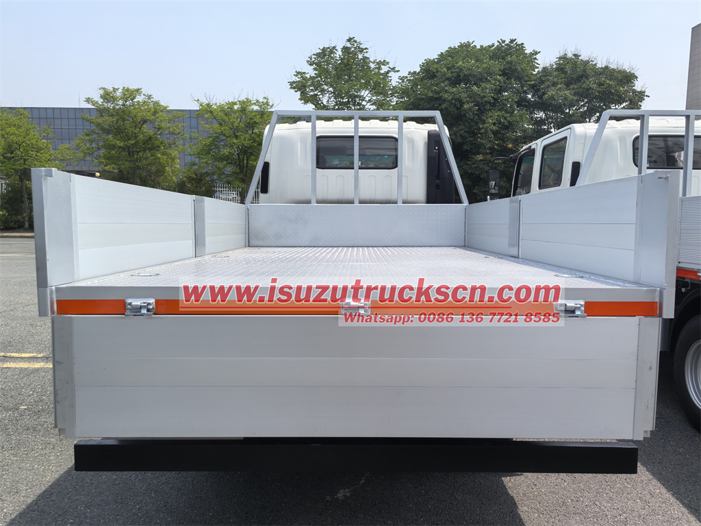 Isuzu dropside cargo truck with aluminum dropside body