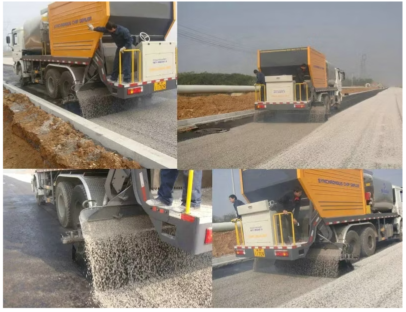 Isuzu GIGA 6x4 synchronous chip sealer truck 