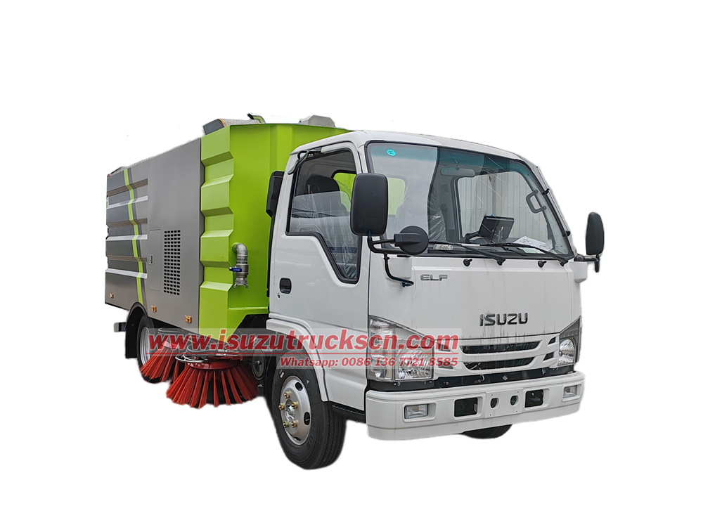 Isuzu ELF NKR stainless steel road sweeper truck