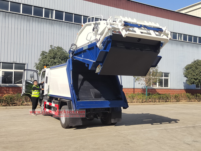 Isuzu electricity EV refuse compactor truck test