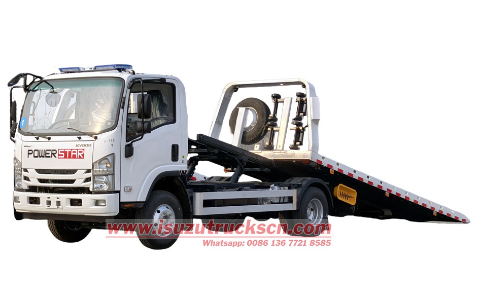  Albania Isuzu KV600 flatbed tow wrecker truck 
