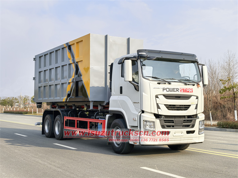 Isuzu 6x4 heavy duty hook lift truck