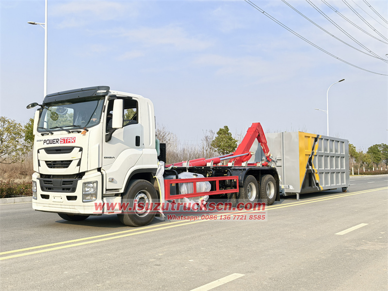 Isuzu 6x4 30T hook lift garbage truck