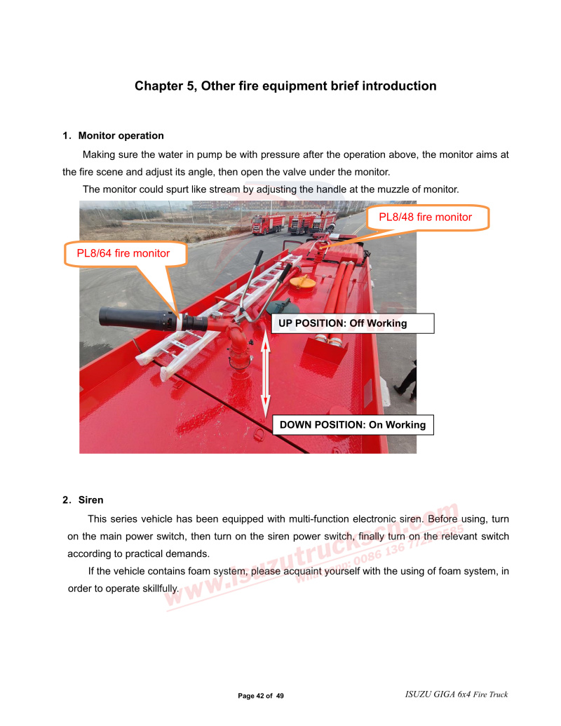 ISUZU GIGA 6WG1 520hp Firefighting truck USERS MANUAL