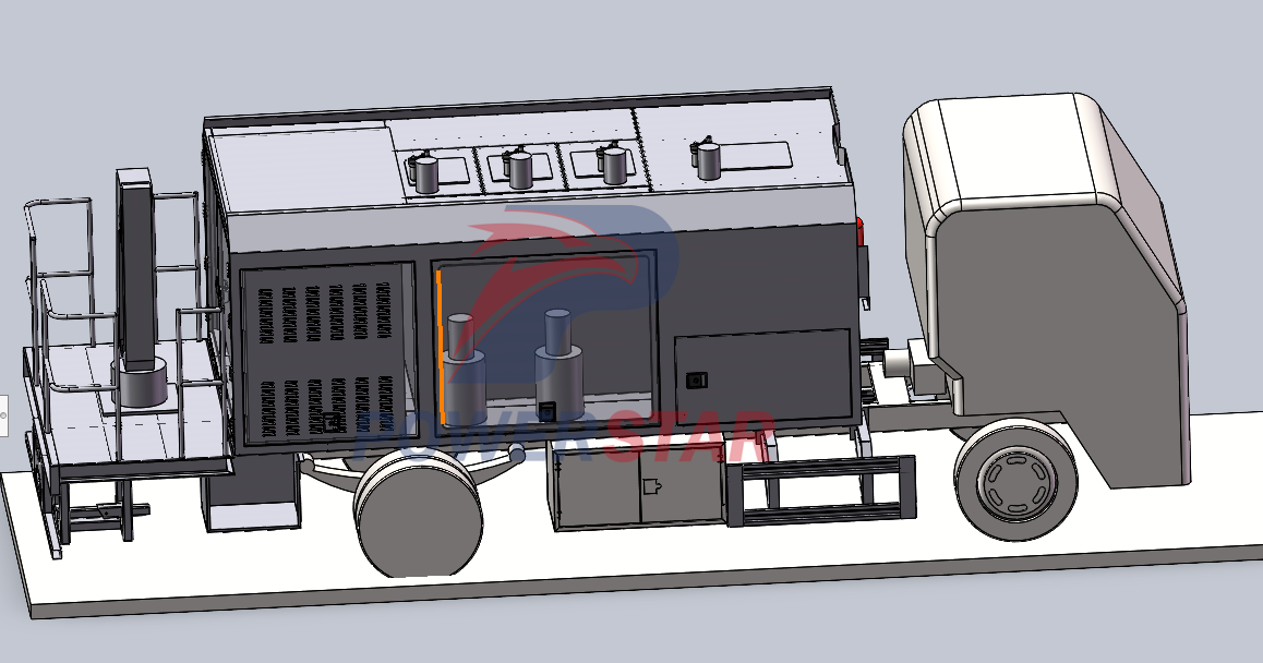 Isuzu NPR 700P 4x4 Automatic RHD Lubrication Service Truck Technical Drawing