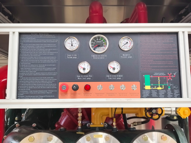 isuzu giga foam water fire truck operation panel