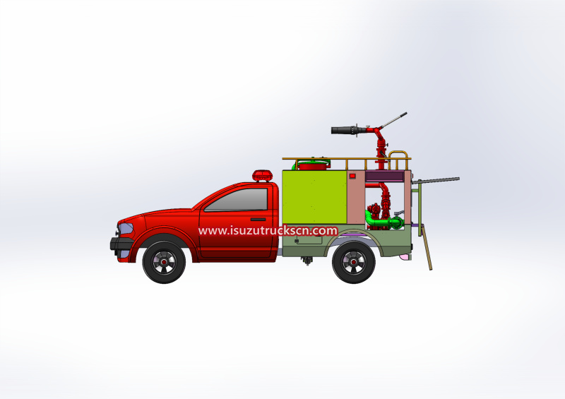 Isuzu brand Light Rescue Pickup CAD drawing