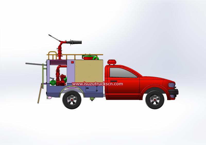 Isuzu brand Light Rescue Pickup CAD drawing