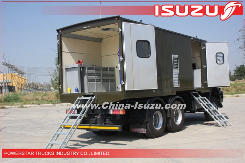 quality 6*6 10wheels Heavy duty Truck Mounted Workshop Truck